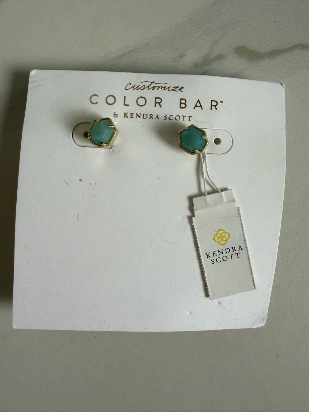 Kendra Scott Gold-Trim Turquoise Floral Stud Earrings